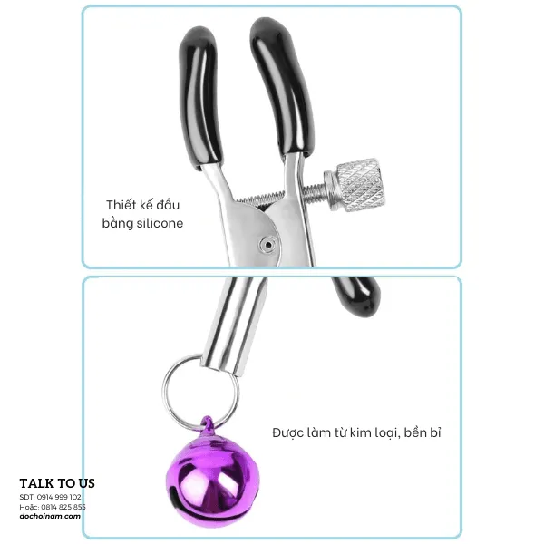 Kẹp Vú Inox Có Chuông – Kích Thích Cực Đỉnh, Sexy Khó Cưỡng