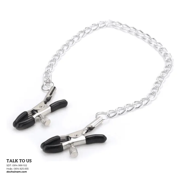 Kẹp Vú Tình Dục Inox Có Dây Xích – Đồ Chơi BDSM Sexy Cho Cặp Đôi