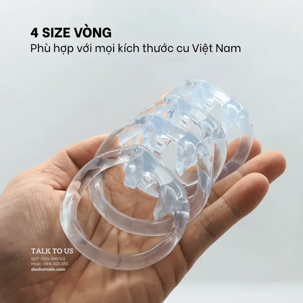 Khóa cu trong suốt, phù hợp với kích thước dương vật Việt Nam 