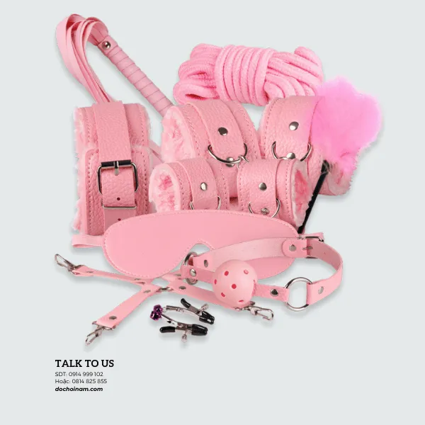Bộ Đồ Chơi Bắt Cướp BDSM Màu Hồng – Ngọt Ngào & Táo Bạo