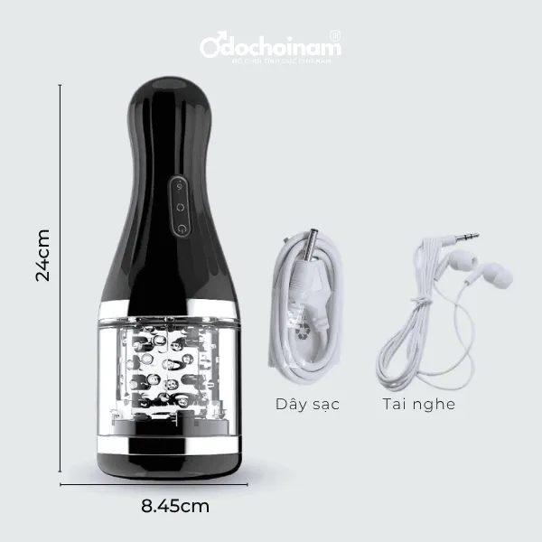 Máy Bú Cu Tự Động Cao Cấp Cho Nam – Xoay 360°, Đổi Chiều, Âm Thanh Rên Cực Sướng - [Quà tặng: Gel bôi trơn 200ml] 