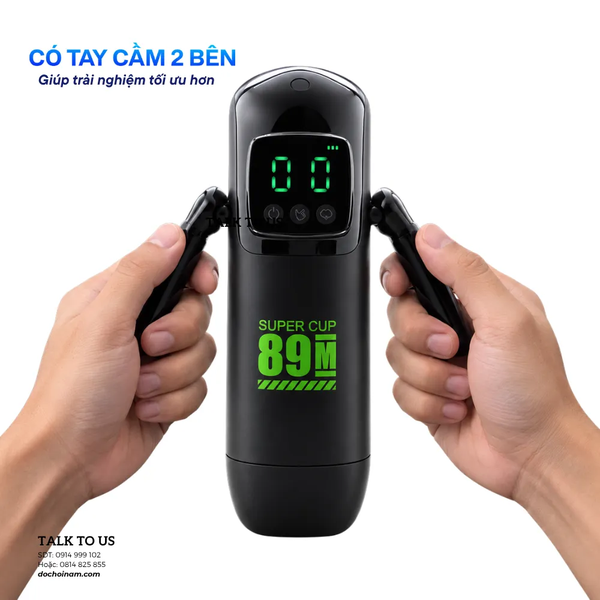 Robot Sục Tự Động Super Cup 89M – Máy Sục Nam Cầm Tay 7 Chế Độ Bút Nút, Co Bóp Cao Cấp - [Quà tặng: Gel bôi trơn 200ml] 