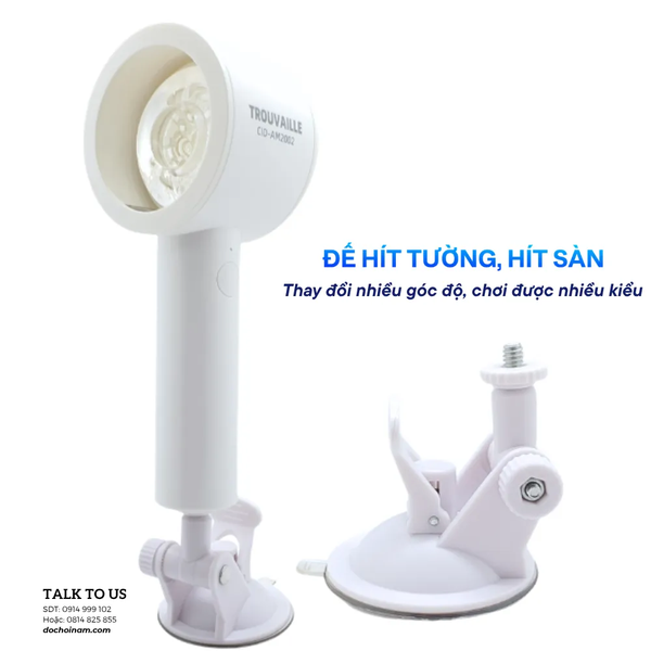 Máy Sục Tự Động Cho Nam TROUVAILLE CID-AM2002 – Silicone Mềm Hạt Kích Thích, Chân Đế Cố Định - [Quà tặng: Gel bôi trơn 200ml] 