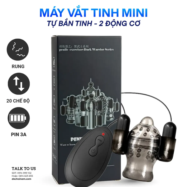 Máy vắt tinh Mini cho nam 2 cục rung, rung cu tự động - [Quà tặng: Gel bôi trơn 200ml]  