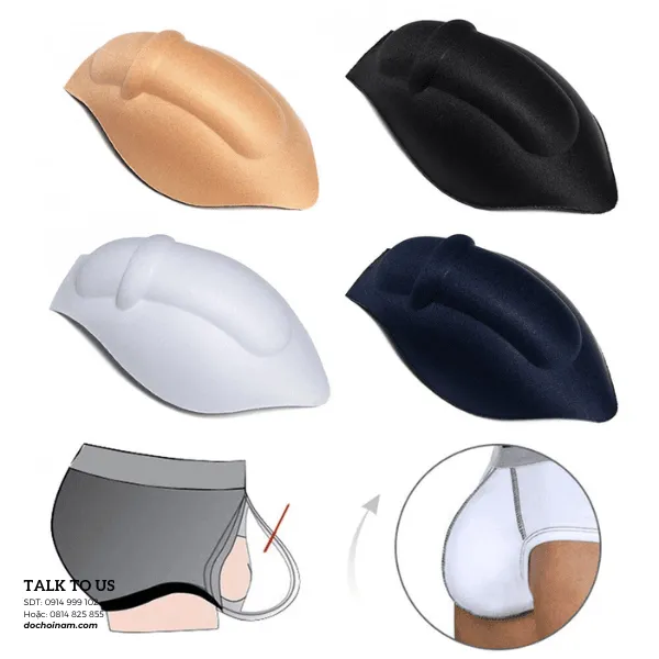 Combo 2 Miếng Độn Dương Vật Nam Mút Xốp Tạo Hiệu Ứng To Hơn – Kích Thước 14x9.5cm