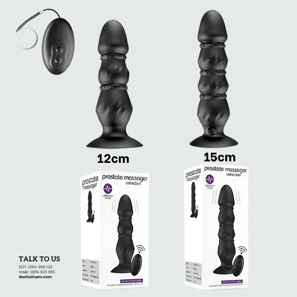 Máy massage tuyến tiền liệt rung điều khiển từ xa 15cm – Sextoy cho nam - [Quà tặng: Gel bôi trơn 200ml] 