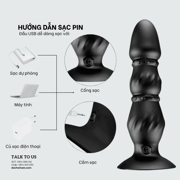 Máy massage tuyến tiền liệt rung điều khiển từ xa 15cm – Sextoy cho nam - [Quà tặng: Gel bôi trơn 200ml] 