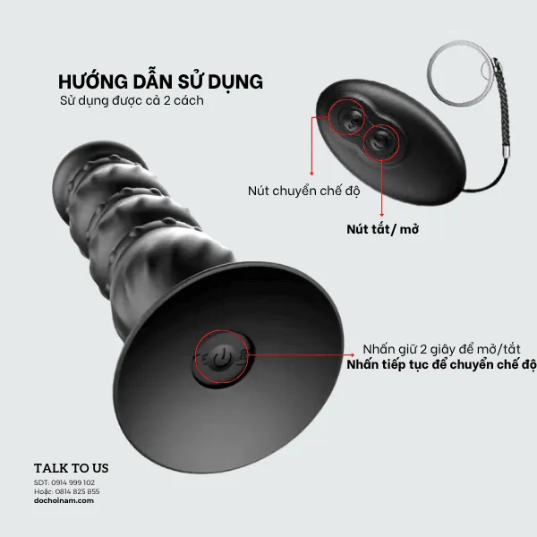 Máy massage tuyến tiền liệt rung điều khiển từ xa 15cm – Sextoy cho nam - [Quà tặng: Gel bôi trơn 200ml] 