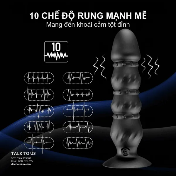 Máy massage tuyến tiền liệt rung điều khiển từ xa 15cm – Sextoy cho nam - [Quà tặng: Gel bôi trơn 200ml] 
