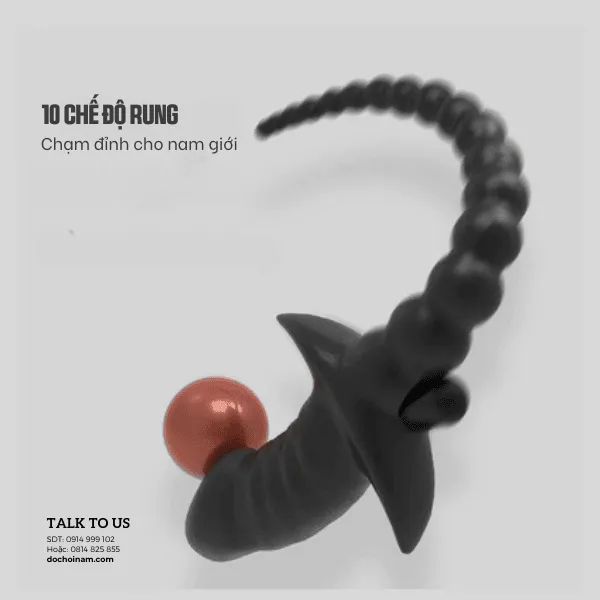 Plug hậu môn đuôi chó rung 10 chế độ – Ôm khít, rung sâu kích thích tuyến tiền liệt, cho màn cosplay & BDSM bùng nổ khoái cảm.