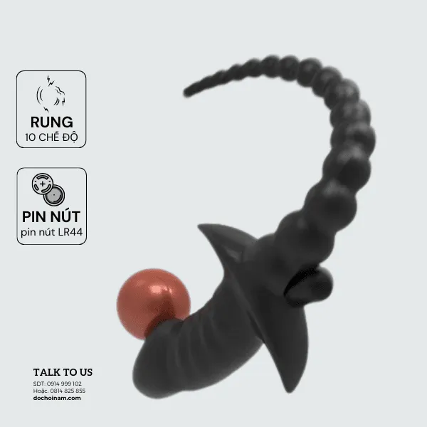 Plug hậu môn đuôi chó rung 10 chế độ – Ôm khít, rung sâu kích thích tuyến tiền liệt, cho màn cosplay & BDSM bùng nổ khoái cảm.