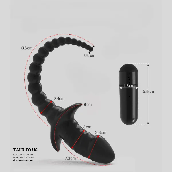 Plug hậu môn đuôi chó rung 10 chế độ – Ôm khít, rung sâu kích thích tuyến tiền liệt, cho màn cosplay & BDSM bùng nổ khoái cảm.