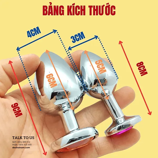 Plug Hậu Môn Inox Cao Cấp – Kích Thích Điểm G Nam Giới, Tặng Gel Bôi Trơn 50ml