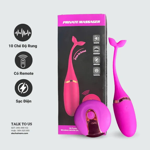 Trứng Rung Cá Heo Kích Thích Hậu Môn - [Quà tặng: Gel bôi trơn 200ml]