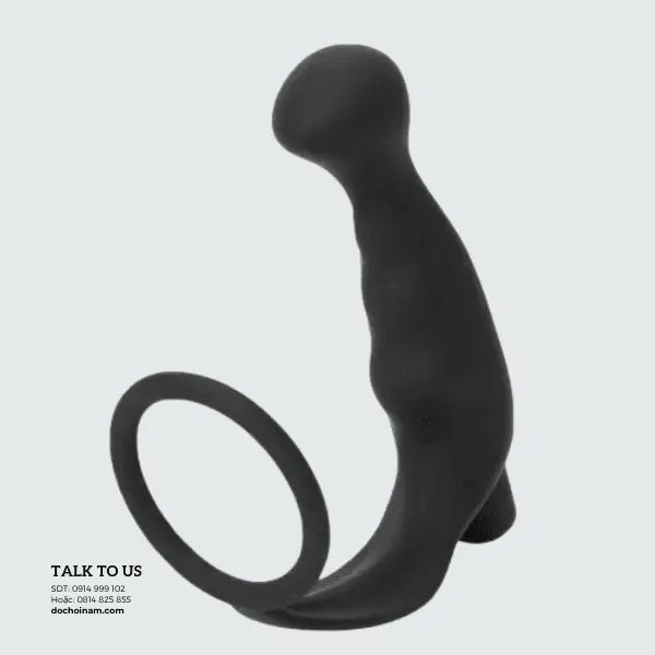 PLug rung hậu môn rung 10 chế độ,  có vòng rung silicone– Dùng Pin AAA [Quà tặng: Gel bôi trơn 200ml] 
