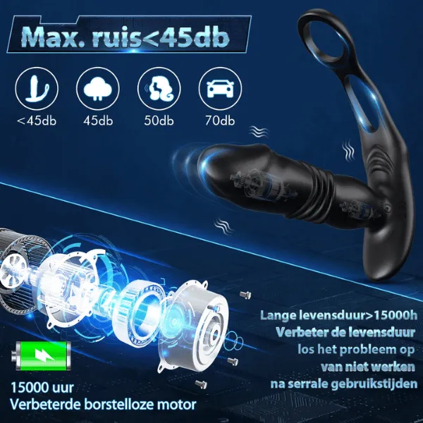 Plug Rung Thụt Tự Động 15 Chế Độ – Đồ Chơi Hậu Môn Cho Nam - [Quà tặng: Gel bôi trơn 200ml]