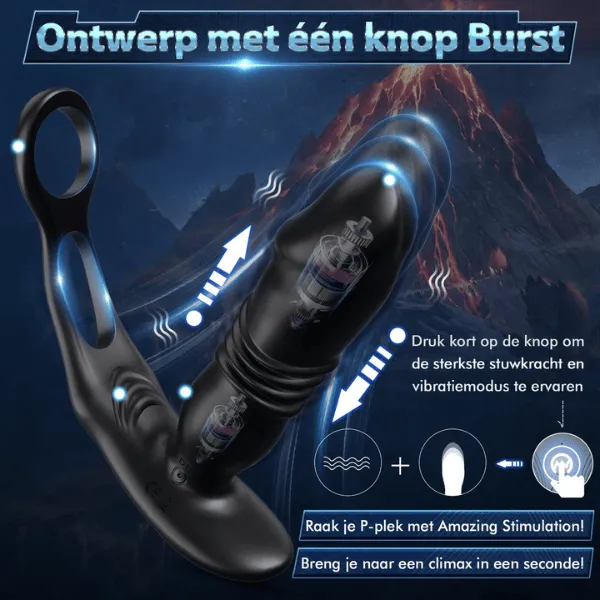 Plug Rung Thụt Tự Động 15 Chế Độ – Đồ Chơi Hậu Môn Cho Nam - [Quà tặng: Gel bôi trơn 200ml]