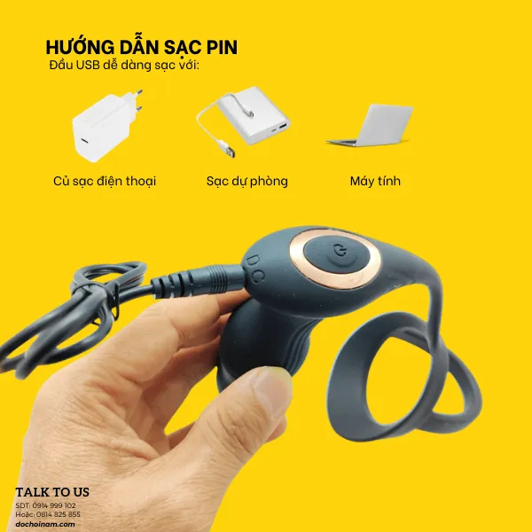 Plug Rung Chế Độ  Kết Nối Bằng App –  Đồ Chơi Hậu Môn Cho Nam _ Quà Tặng Gel Bôi Trơn 200ml