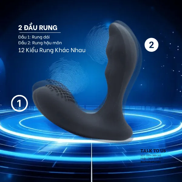 Plug Rung Thụt Tự Động 2 Đầu Rung – Đồ Chơi Hậu Môn Cho Nam - [Quà tặng: Gel bôi trơn 200ml] 
