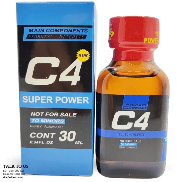 Popper 30ml  C4 Xanh – Hỗ trợ thư giãn và tăng cảm xúc mãnh liệt