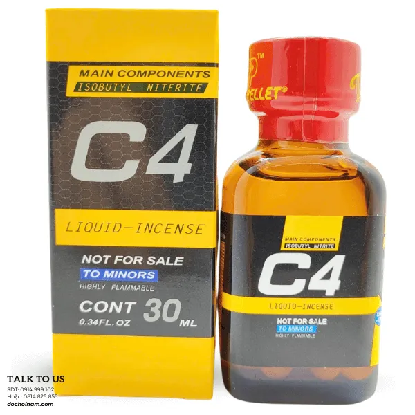 Popper 30ml  C4 Vàng– Giải pháp cho trải nghiệm tình dục thăng hoa