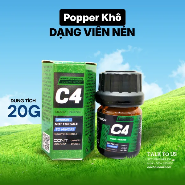 Popper Khô C4 Cao Cấp Dạng Viên Nén 20g – Popper Thế Hệ Mới Tiện Lợi