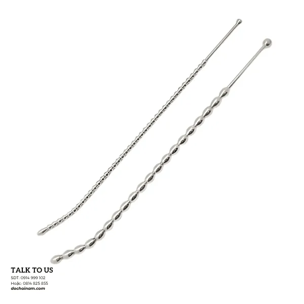 Que Sounding Dương Vật Inox - 4mm & 6mm, Chuỗi Hạt 23cm, An Toàn INOX 304 - [Quà tặng: chai ge 200ml]
