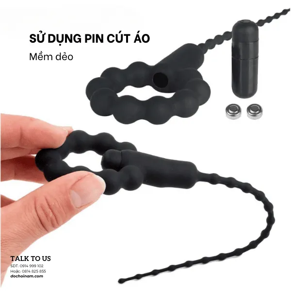 Dụng cụ Sounding Dương Vật Có Rung – Que Niệu Đạo Silicon Kích Thích Cực Sướng - [Quà tặng: chai ge 200ml]