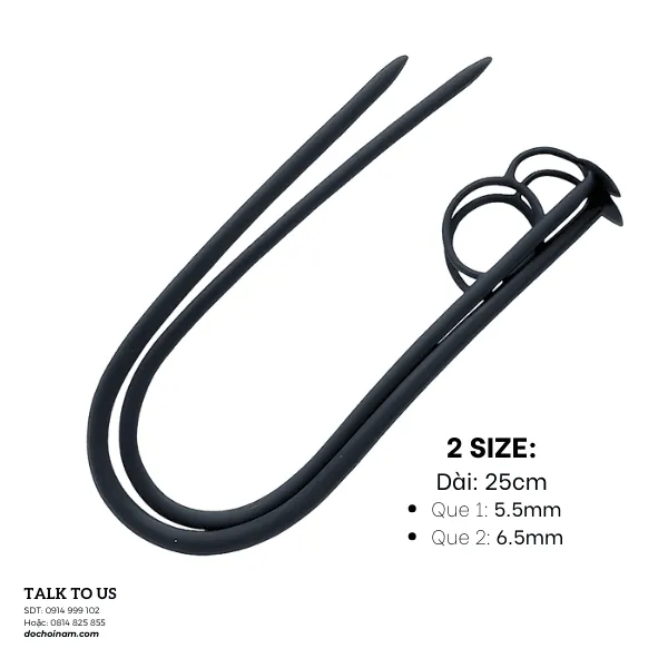 Dụng cụ Sounding Dương Vật Cao Su – Que Niệu Đạo Silicon Mềm, Kích Thích Tối Đa, Tự Bắn Tinh Không Cần Sục - [Tặng kèm: Gel bôi trơn 200ml] 