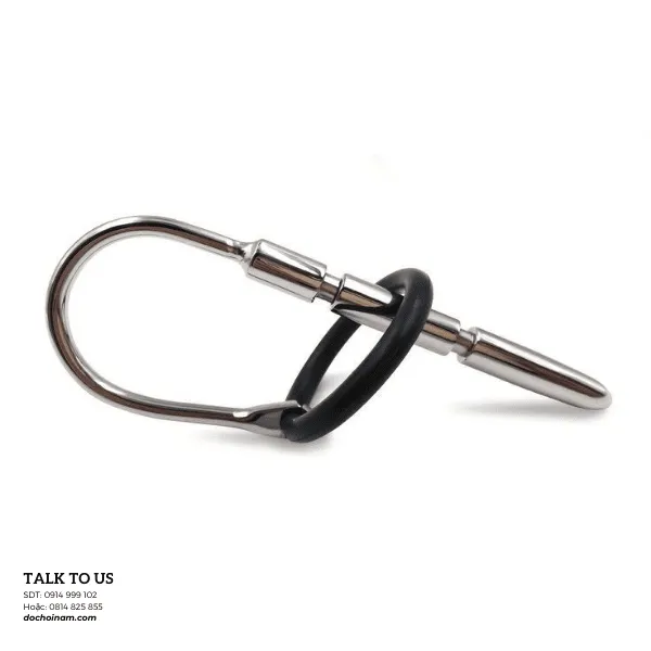 Que Sounding Dương Vật Inox 8mm Có Vòng Đeo – Kích Thích Niệu Đạo Cực Sướng - [Tặng kèm: Gel bôi trơn 200ml]