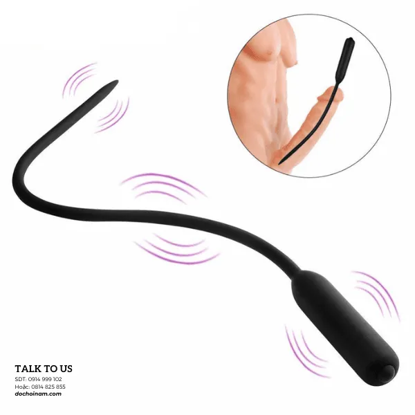 Dụng cụ sounding dương vật rung – Que niệu đạo cao su mềm mại, an toàn - [Tặng kèm: Gel Bôi Trơn 200ml]