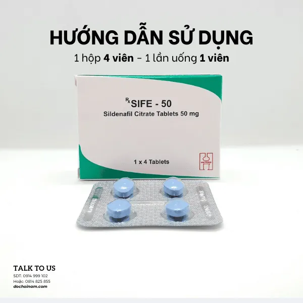 Thuốc Cường Dương Kích Nứng Sife 50 – Nhập Khẩu Ấn Độ, 1 Vỉ 4 Viên Chính Hãng