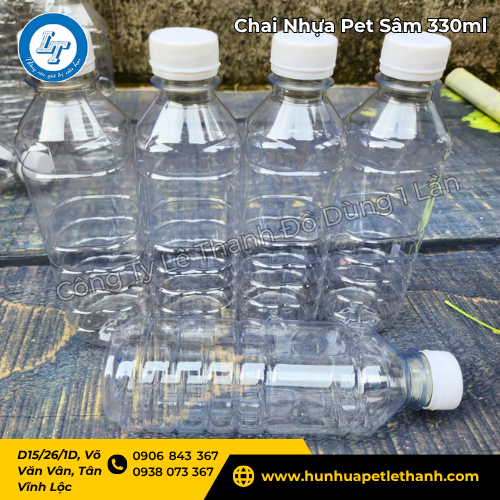 Chai nhựa Pet 300ml giả rẻ phù hợp bán nước sâm, trà 2 Chai nhựa Pet 300ml giả rẻ phù hợp bán nước sâm, trà 2