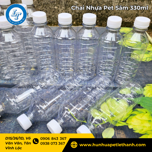 Chai nhựa Pet 300ml giả rẻ phù hợp bán nước sâm, trà 5 Chai nhựa Pet 300ml giả rẻ phù hợp bán nước sâm, trà 5