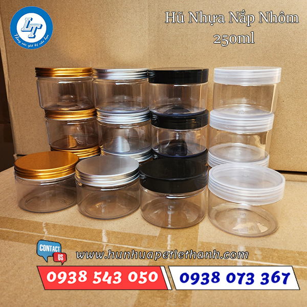 hũ pet nắp nhôm 250ml 3 hũ pet nắp nhôm 250ml 3