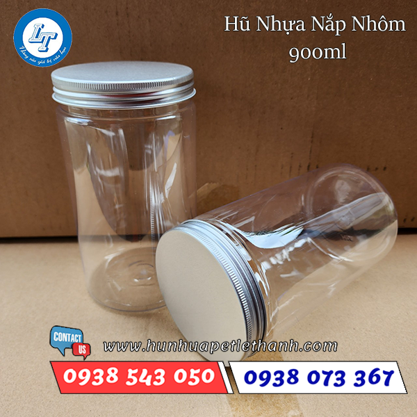 hũ pet nắp nhôm 900ml 4 hũ pet nắp nhôm 900ml 4