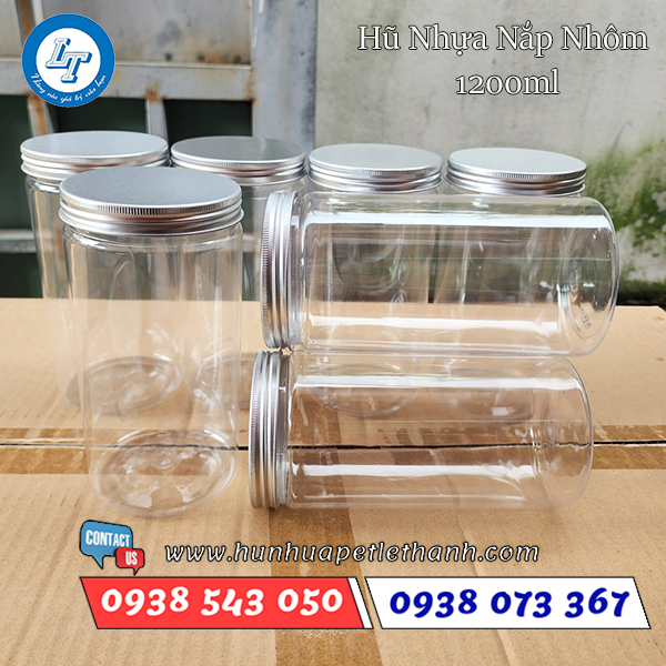 hũ pet nắp nhôm 1200ml 4 hũ pet nắp nhôm 1200ml 4