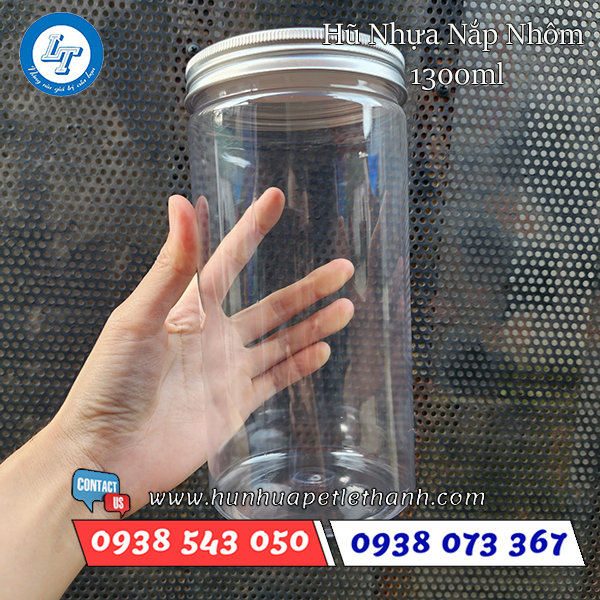 hũ pet nắp nhôm 1300ml 4 hũ pet nắp nhôm 1300ml 4