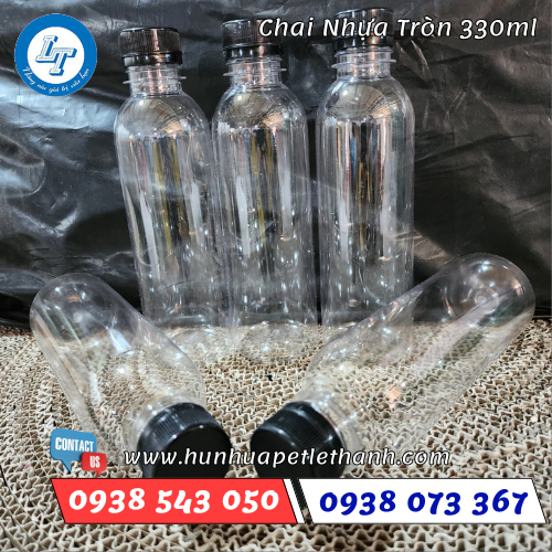 chai nhựa PET tròn 330ml giá sỉ lấy từ 100 chai 3 chai nhựa PET tròn 330ml giá sỉ lấy từ 100 chai 3