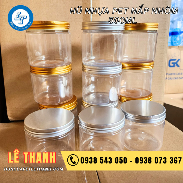 hũ pet nắp nhôm 500ml 1 hũ pet nắp nhôm 500ml 1