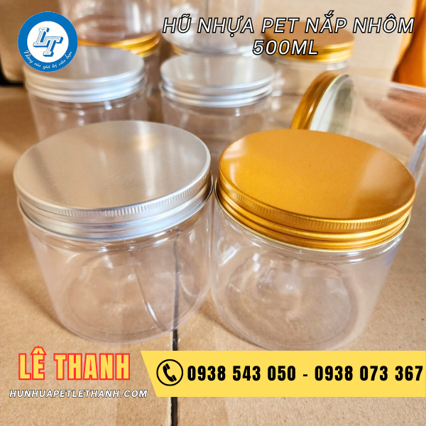 hũ pet nắp nhôm 500ml 3 hũ pet nắp nhôm 500ml 3