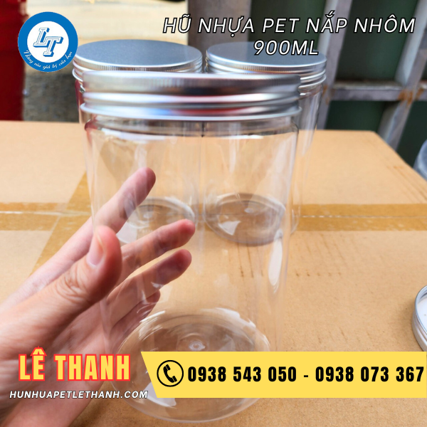 hũ pet nắp nhôm 900ml 1 hũ pet nắp nhôm 900ml 1