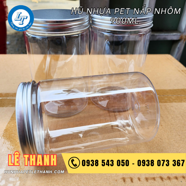 hũ pet nắp nhôm 900ml 2 hũ pet nắp nhôm 900ml 2