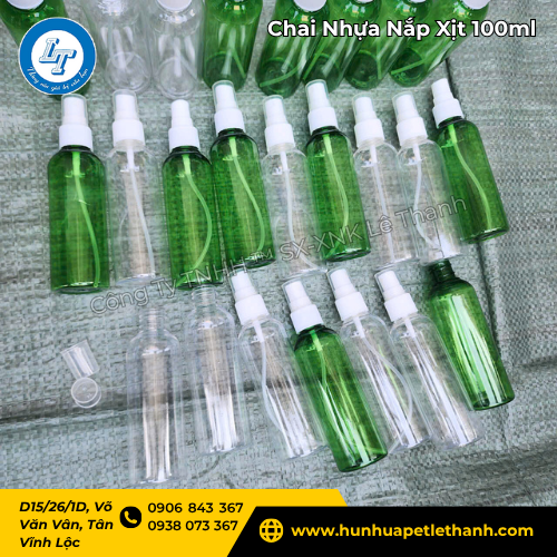 chai nhựa PET 100ml nắp xịt dày dặn, giá sỉ ưu đãi 2 chai nhựa PET 100ml nắp xịt dày dặn, giá sỉ ưu đãi 2