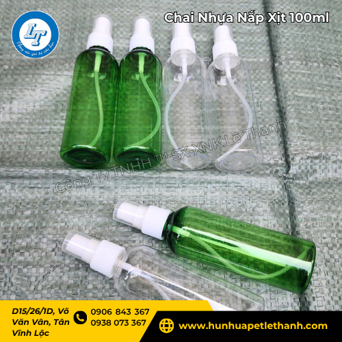 chai nhựa PET 100ml nắp xịt dày dặn, giá sỉ ưu đãi 5 chai nhựa PET 100ml nắp xịt dày dặn, giá sỉ ưu đãi 5