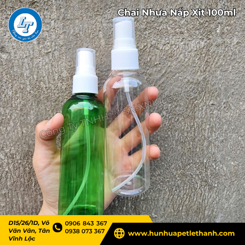 chai nhựa PET 100ml nắp xịt dày dặn, giá sỉ ưu đãi 3 chai nhựa PET 100ml nắp xịt dày dặn, giá sỉ ưu đãi 3