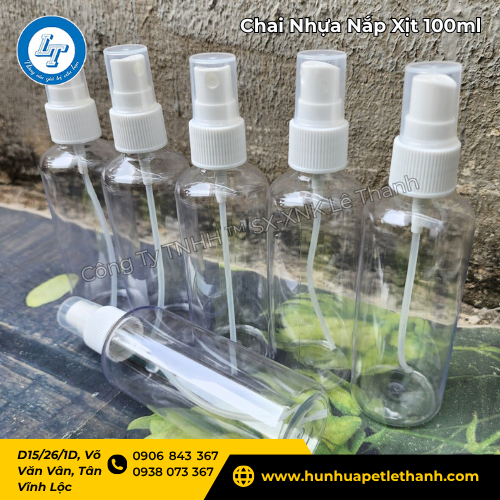 chai nhựa PET 100ml nắp xịt dày dặn, giá sỉ ưu đãi 4 chai nhựa PET 100ml nắp xịt dày dặn, giá sỉ ưu đãi 4