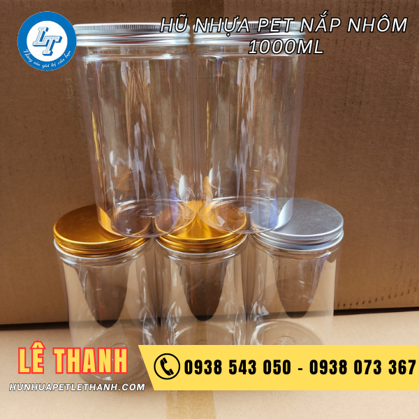 hũ pet nắp nhôm 1000ml 3 hũ pet nắp nhôm 1000ml 3