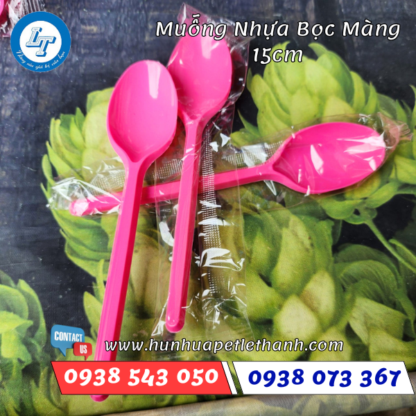 muỗng nhựa bọc màng 15cm muỗng nhựa bọc màng 15cm