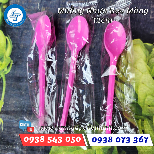 muỗng nhựa bọc màng 12cm muỗng nhựa bọc màng 12cm